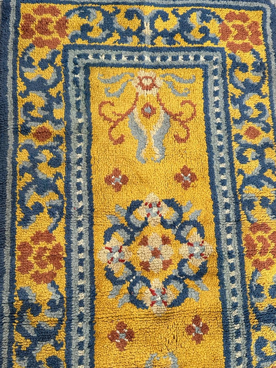 Hand-Knotted pretty vintage French Cogolin rug Chinese design  For Sale