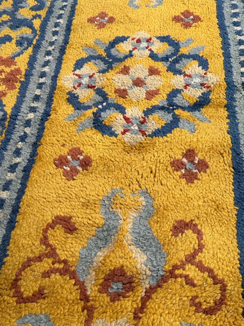 Wool Bobyrug’s pretty vintage French Cogolin rug Chinese design  For Sale