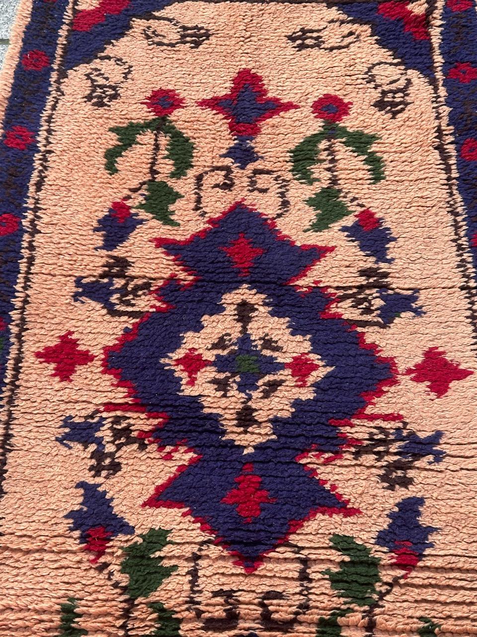 Bobyrug’s pretty vintage French Cogolin rug oushak design  For Sale 3