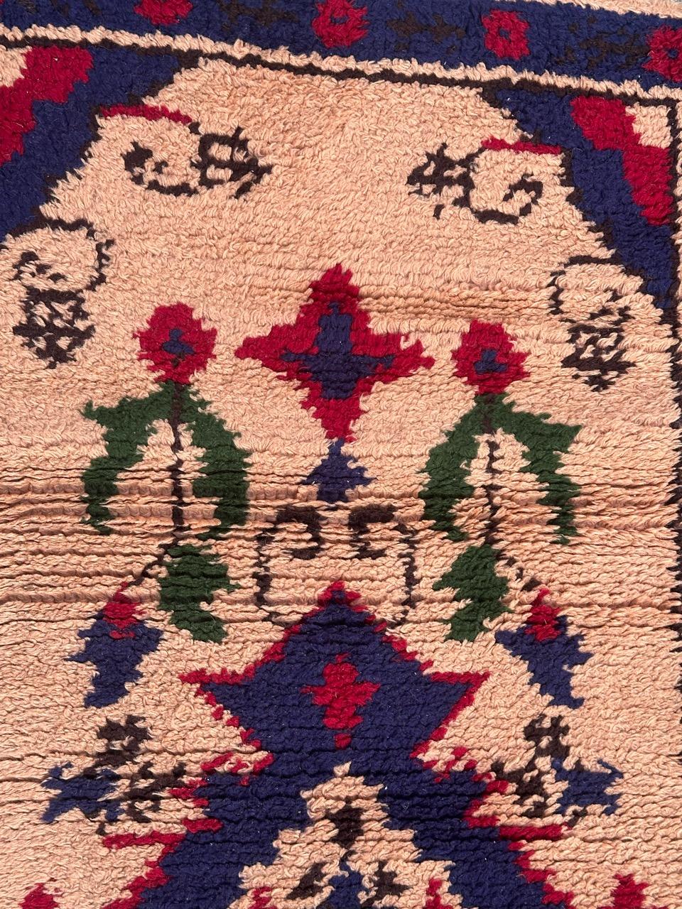 20th Century Bobyrug’s pretty vintage French Cogolin rug oushak design  For Sale