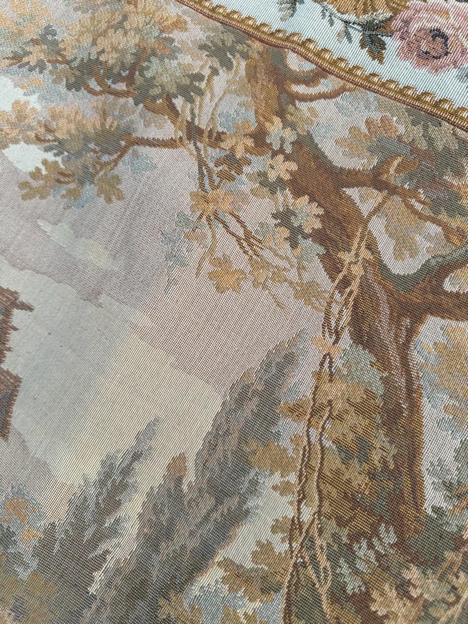 Bobyrug’s Pretty Vintage French Jacquard tapestry Aubusson style For Sale 5
