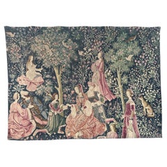 Bobyrug’s pretty Antique French medieval design hand printed tapestry