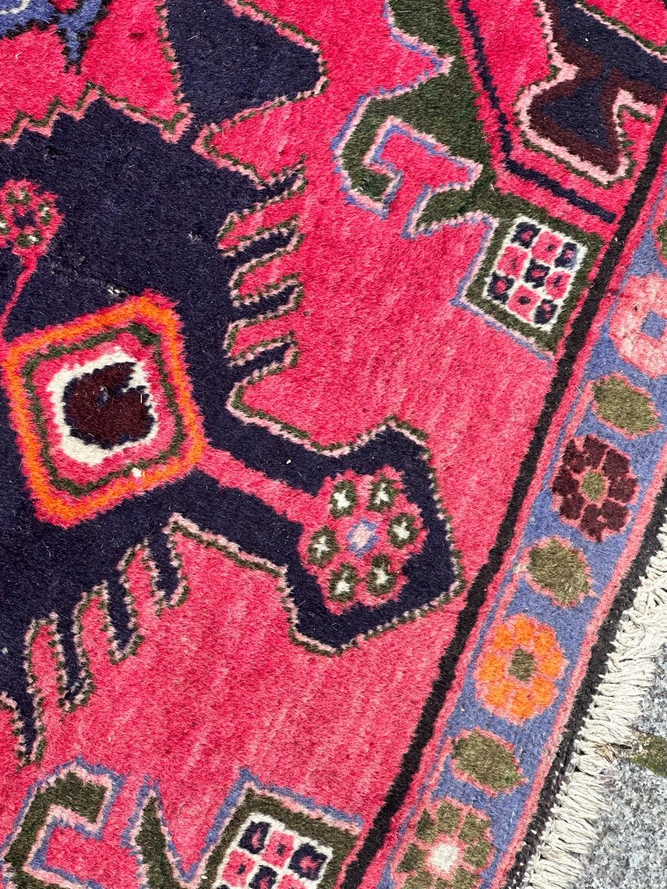 Bobyrug’s pretty vintage Hamadan rug  For Sale 3
