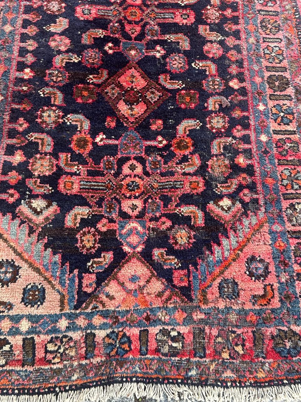 Bobyrug’s pretty vintage Hamadan rug  For Sale 4