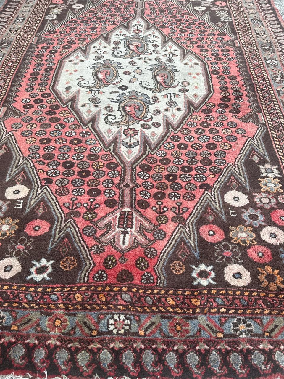 pretty vintage Hamadan rug For Sale 10