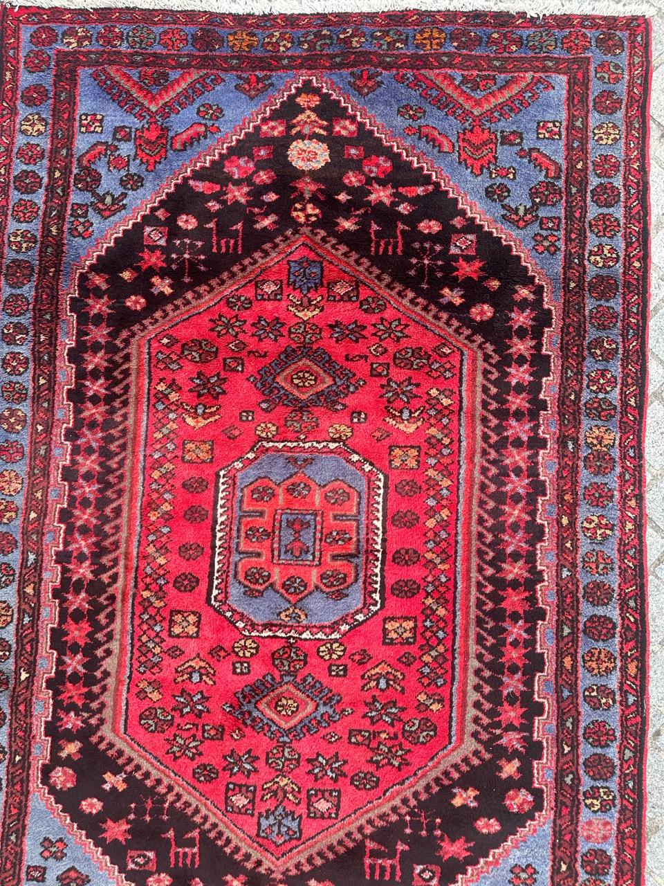 Asian  pretty vintage Hamadan rug For Sale