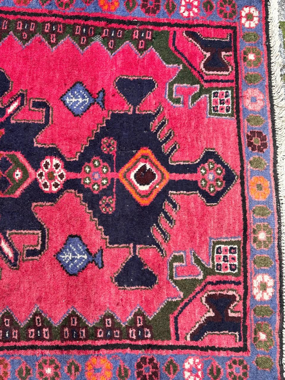Bobyrug’s pretty vintage Hamadan rug  In Good Condition For Sale In Saint Ouen, FR