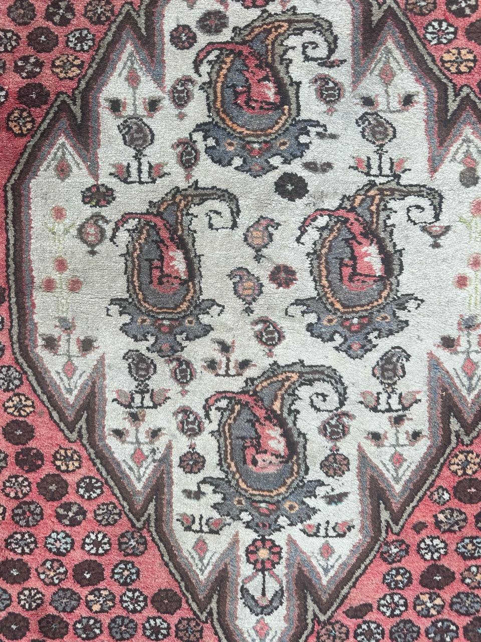 Wool  pretty vintage Hamadan rug For Sale
