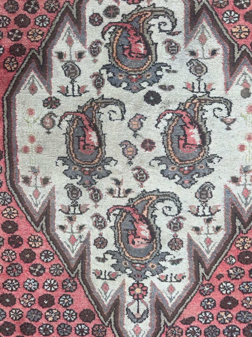 Wool pretty vintage Hamadan rug For Sale