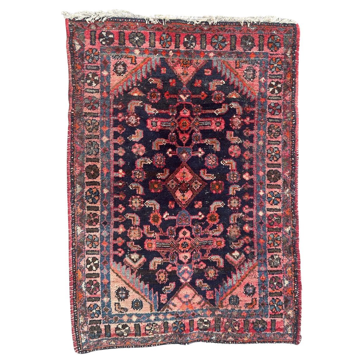 Bobyrug’s pretty vintage Hamadan rug  For Sale
