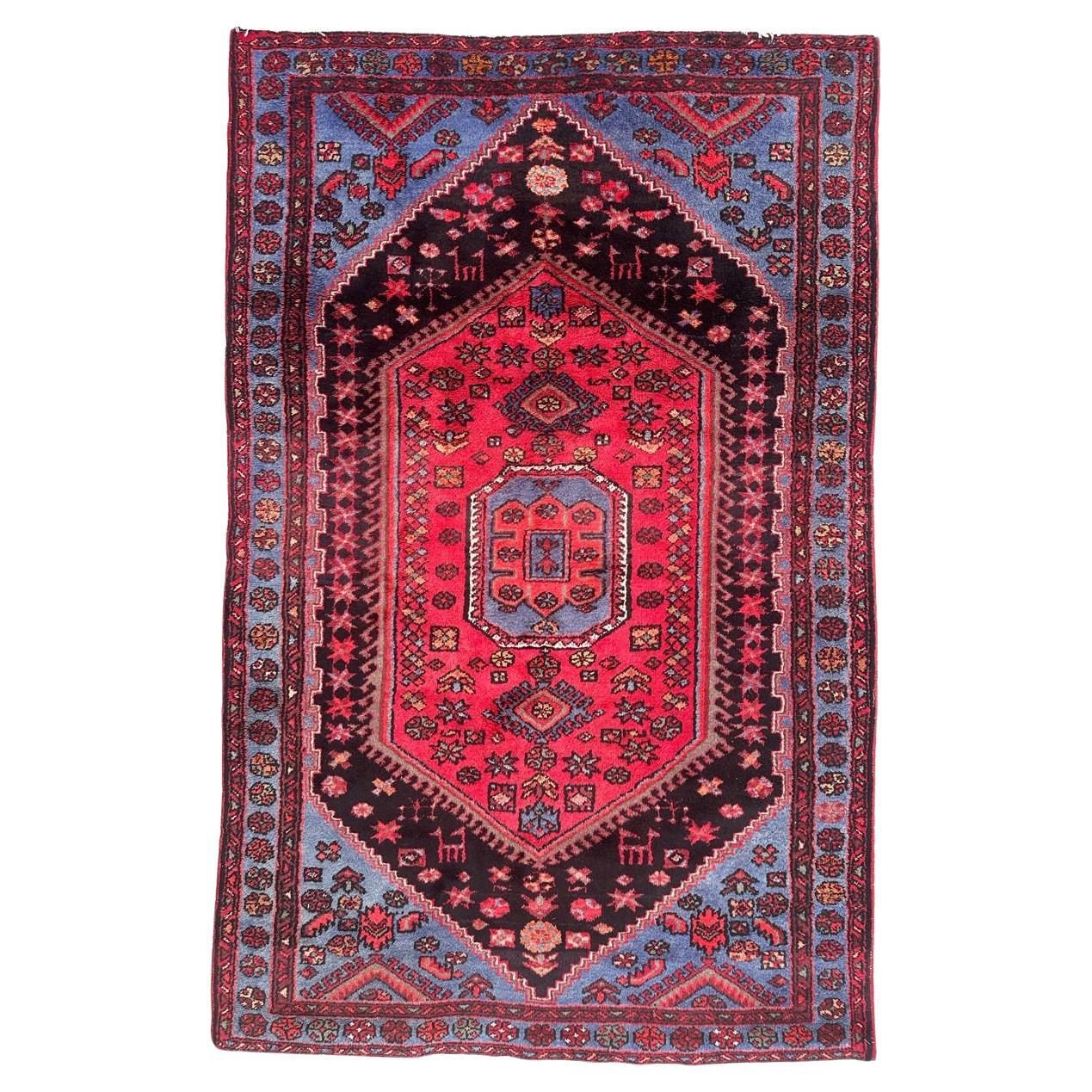  pretty vintage Hamadan rug For Sale