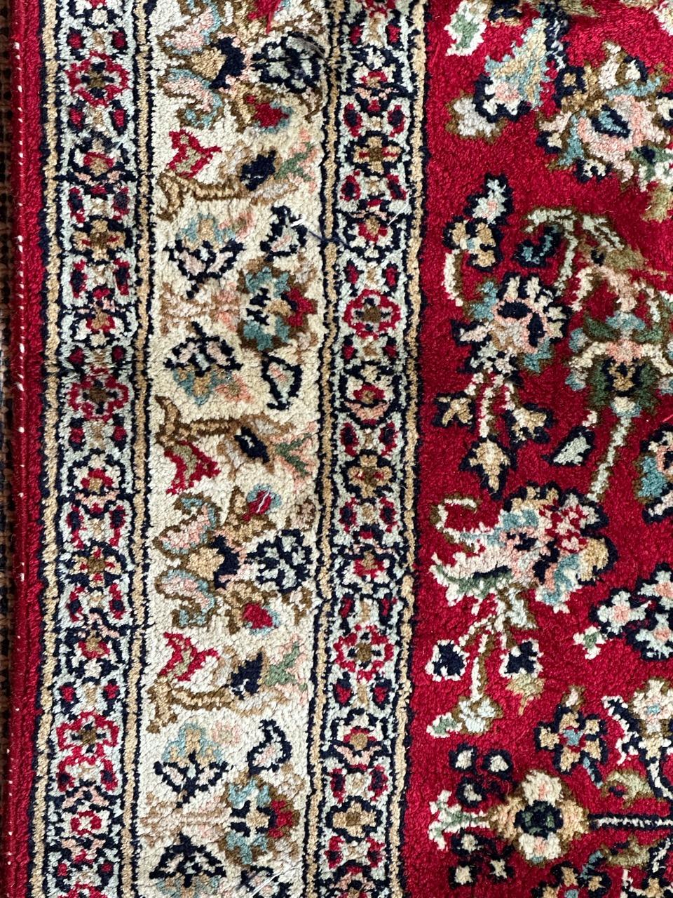 Bobyrug’s pretty vintage Indian silk rug  For Sale 3