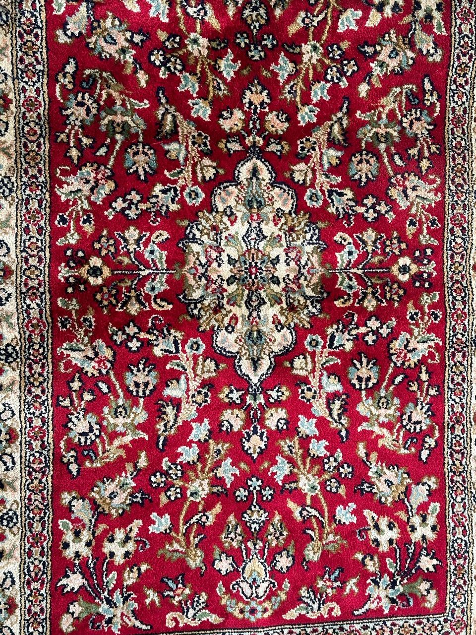 Bobyrug’s pretty vintage Indian silk rug  For Sale 5