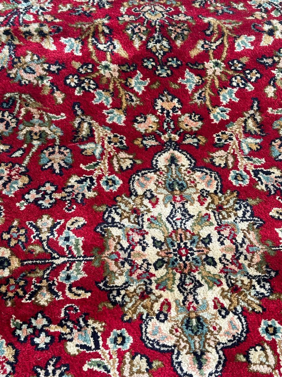 Bobyrug’s pretty vintage Indian silk rug  For Sale 7