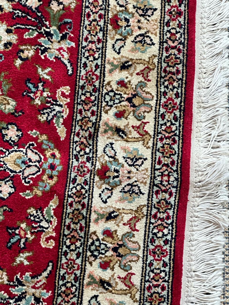 Tabriz Bobyrug’s pretty vintage Indian silk rug  For Sale