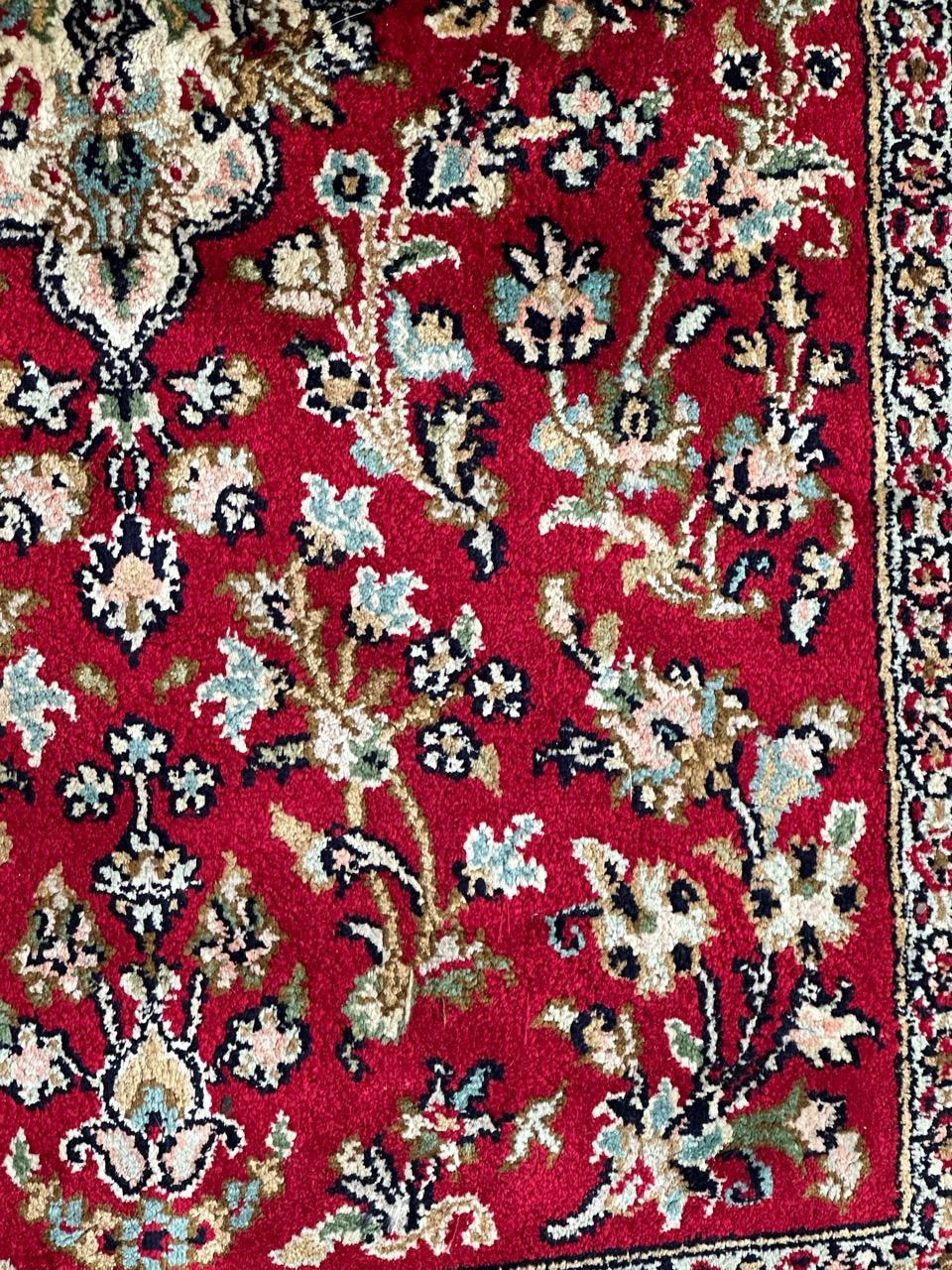 Hand-Knotted Bobyrug’s pretty vintage Indian silk rug  For Sale