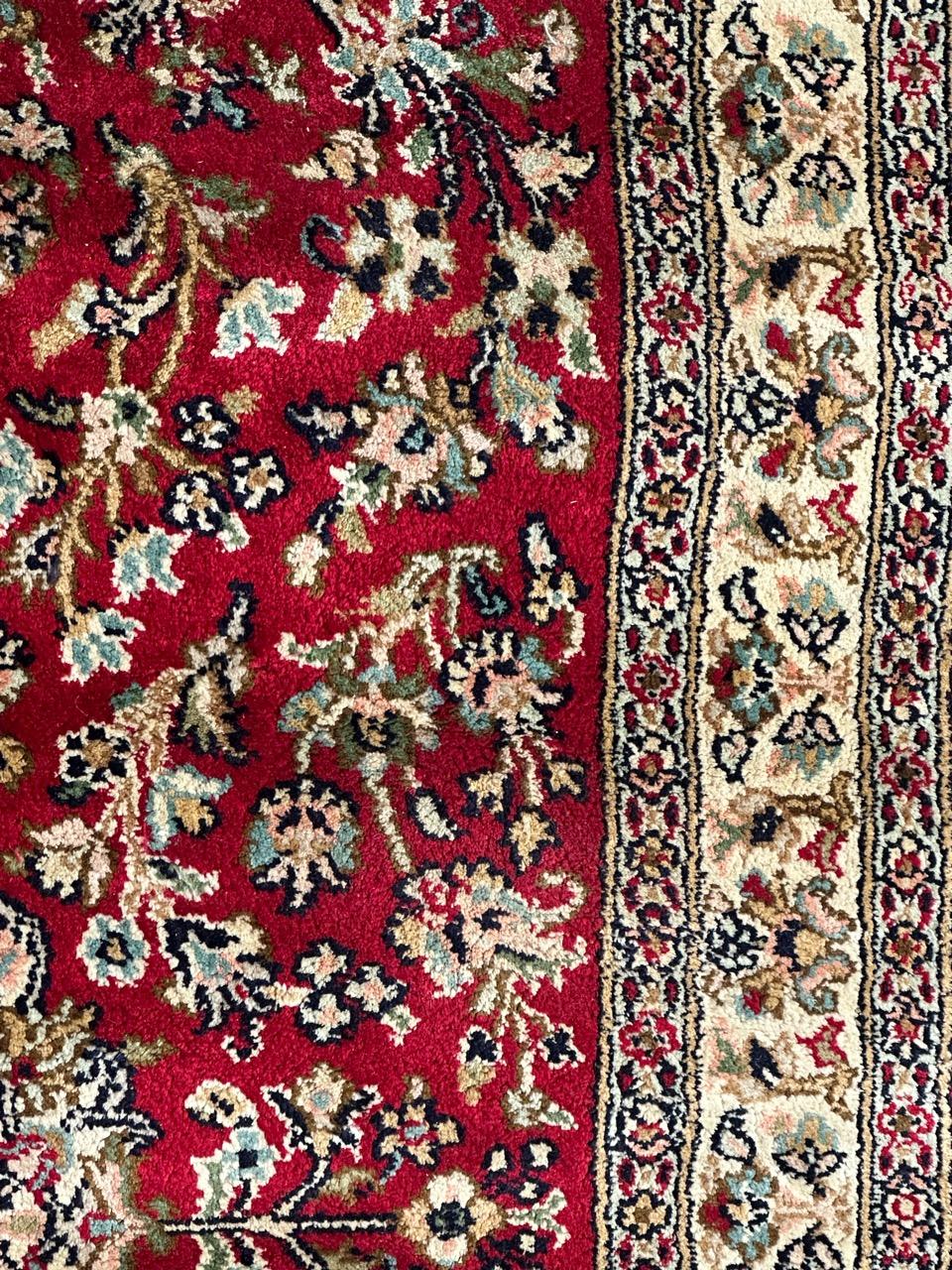 Cotton Bobyrug’s pretty vintage Indian silk rug  For Sale