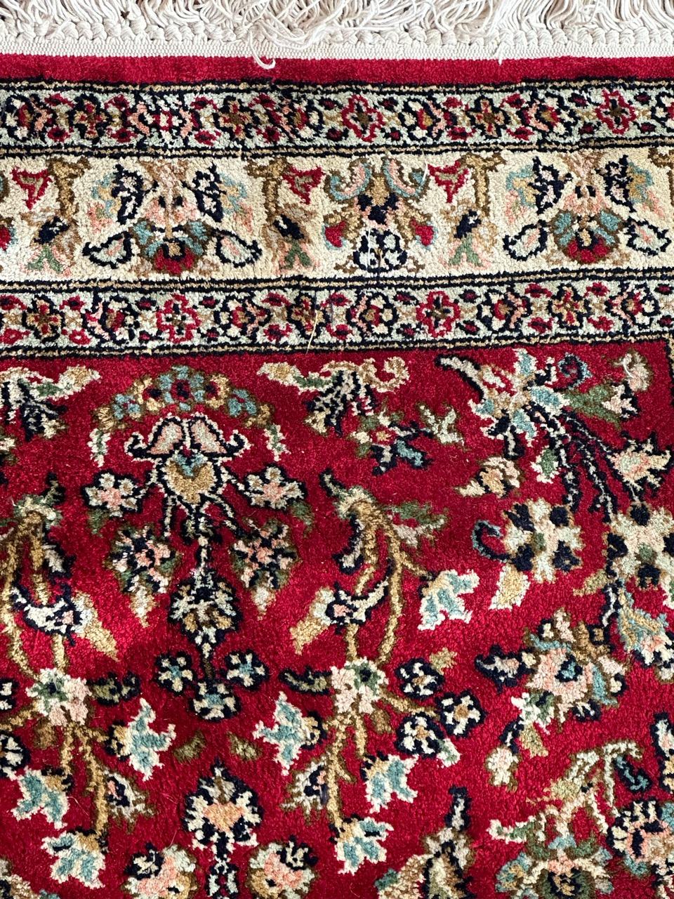 Bobyrug’s pretty vintage Indian silk rug  For Sale 1