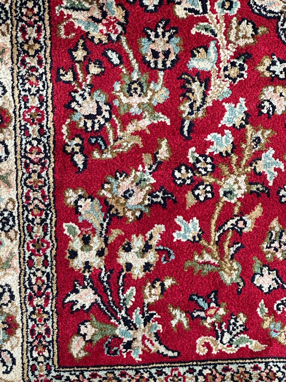 Bobyrug’s pretty vintage Indian silk rug  For Sale 2