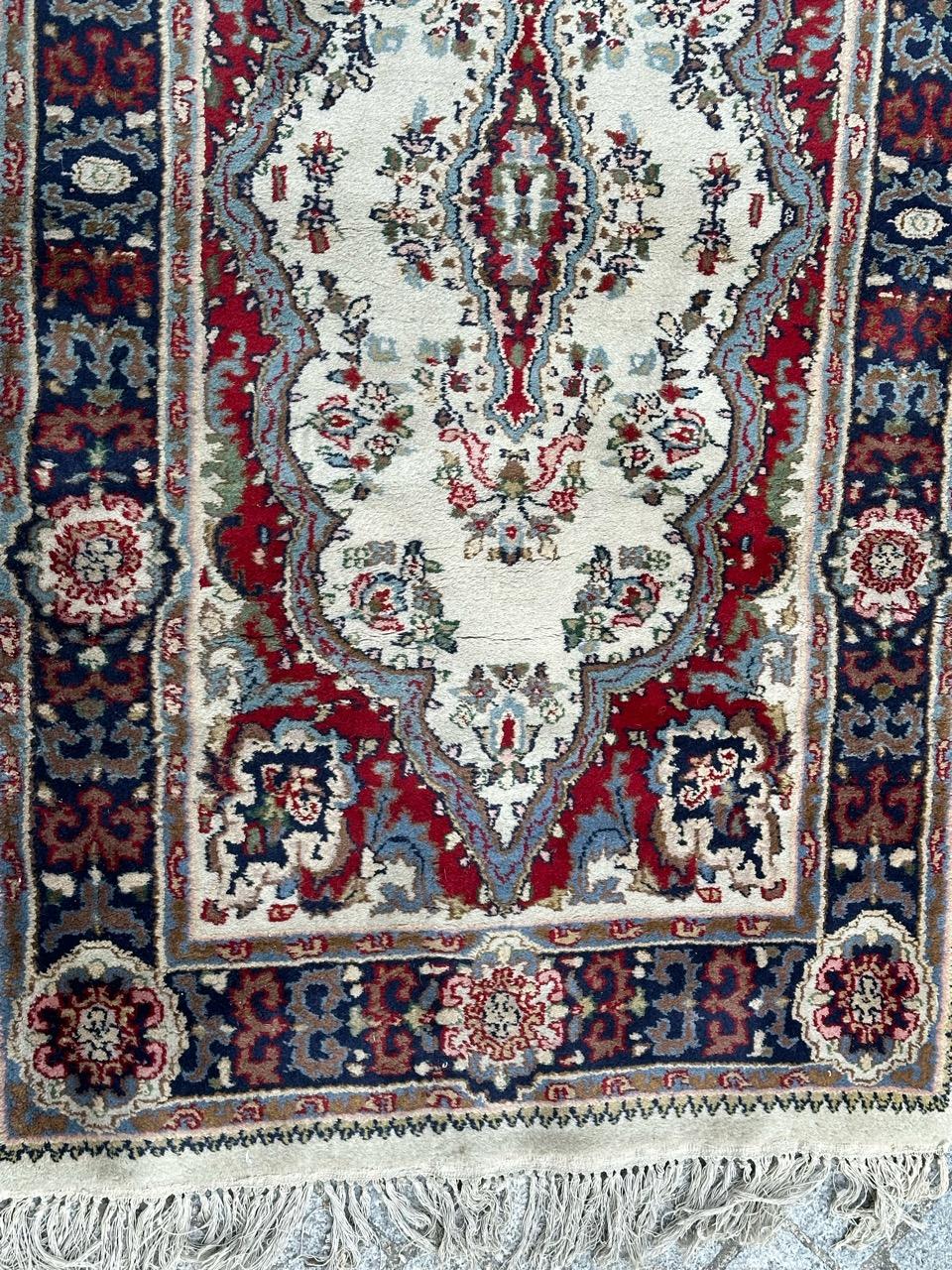 Hand-Knotted Bobyrug’s pretty vintage Kirman rug  For Sale