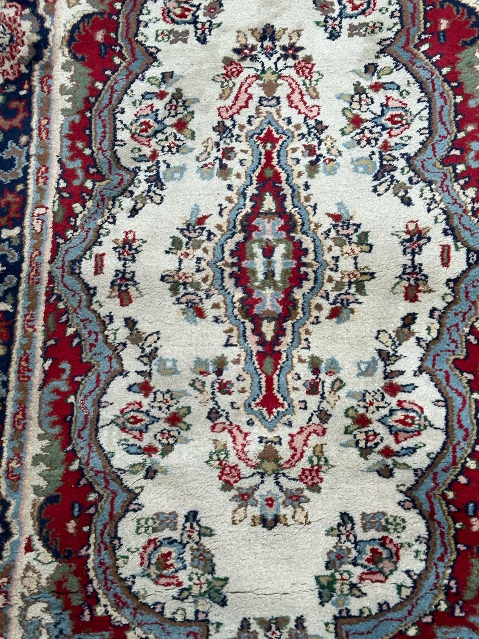 Late 20th Century Bobyrug’s pretty vintage Kirman rug  For Sale