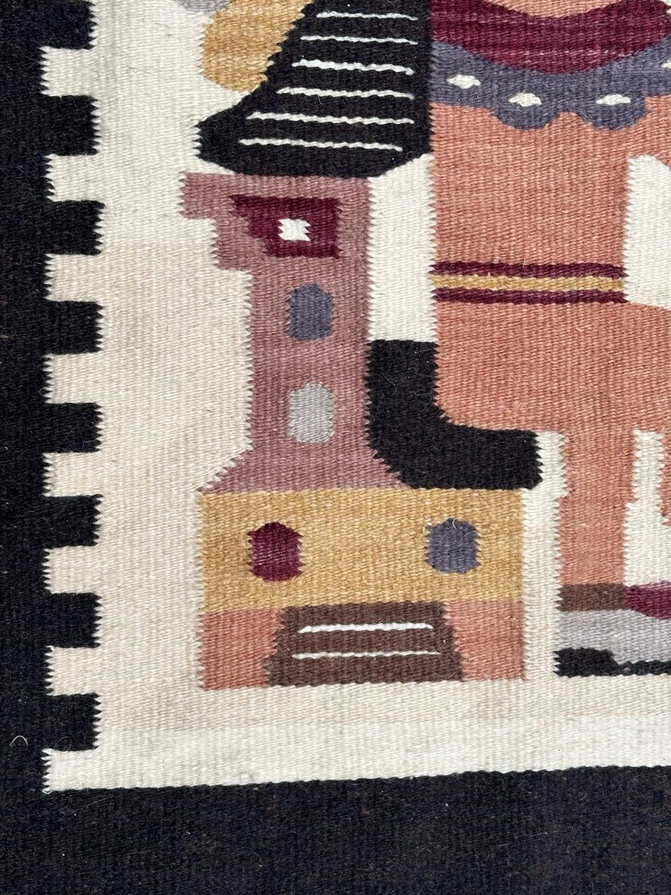 Tribal pretty vintage Mexican tapestry For Sale