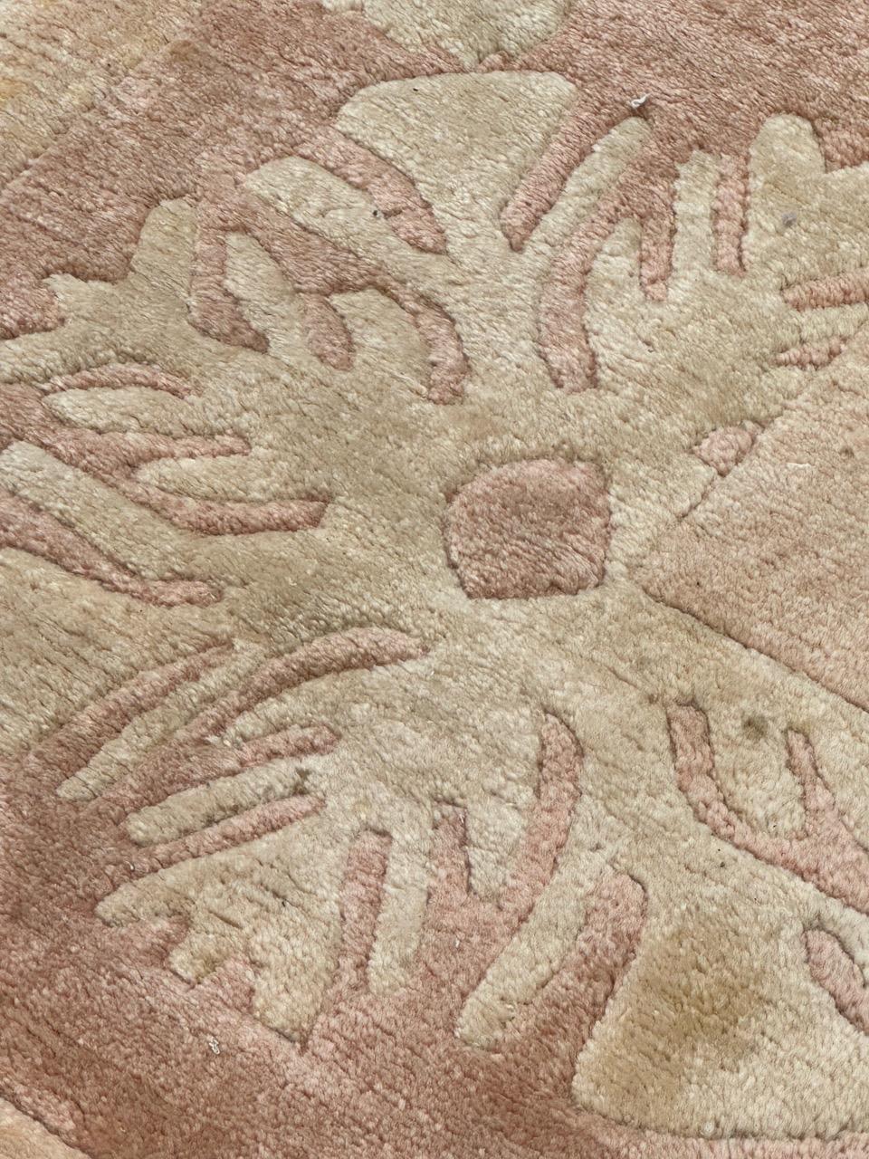 Bobyrug’s pretty vintage modern design Nepalese rug  For Sale 2