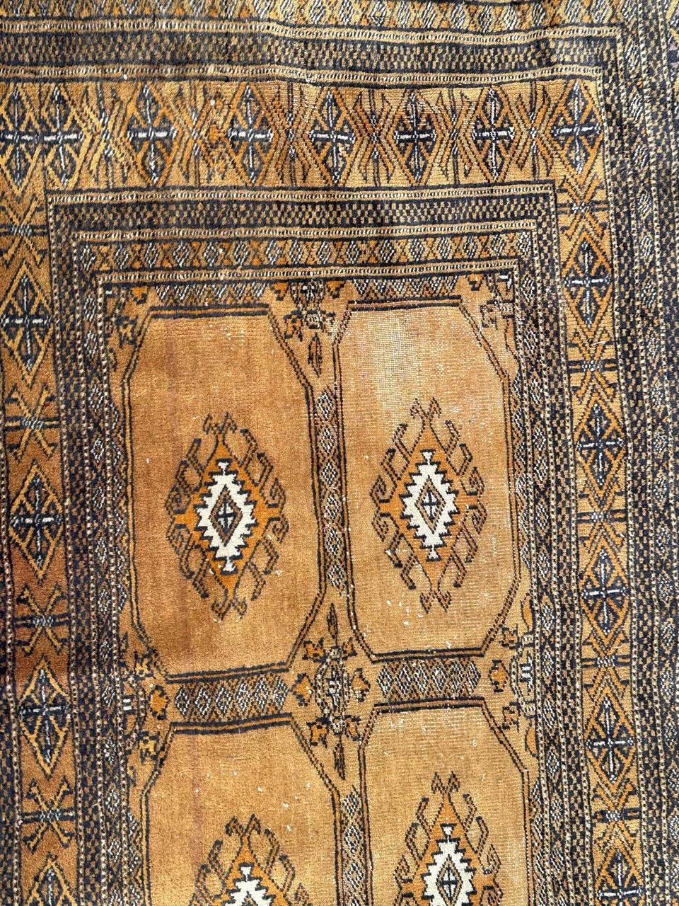 Tribal Bobyrug’s pretty vintage Pakistani chuval Turkmen style rug  For Sale