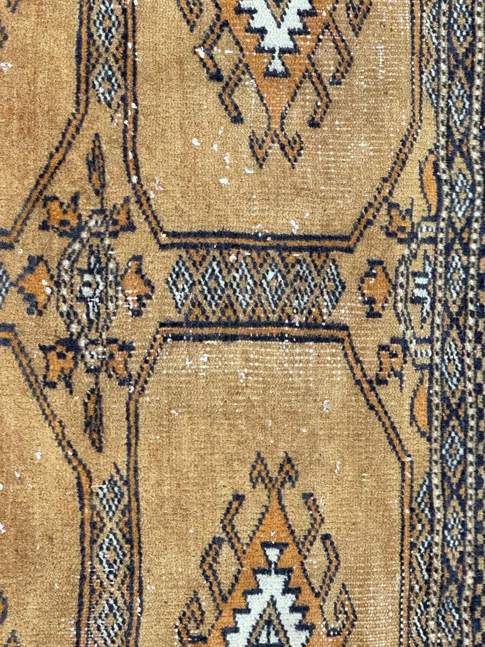 Late 20th Century Bobyrug’s pretty vintage Pakistani chuval Turkmen style rug  For Sale