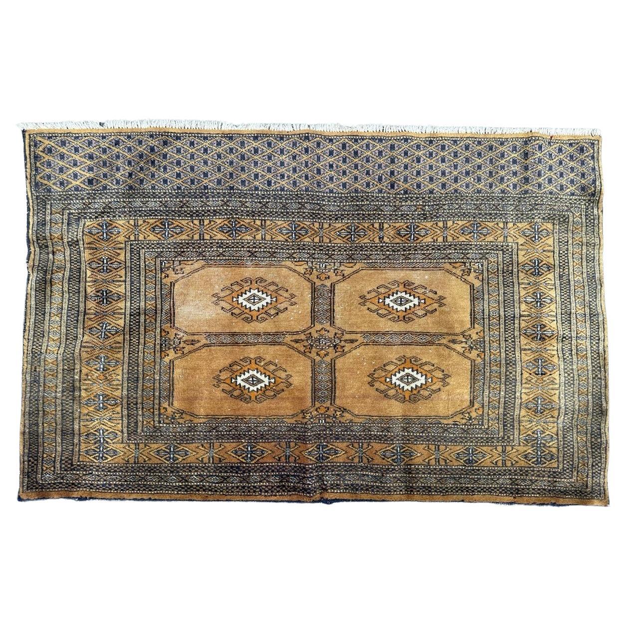 Bobyrug’s pretty vintage Pakistani chuval Turkmen style rug  For Sale