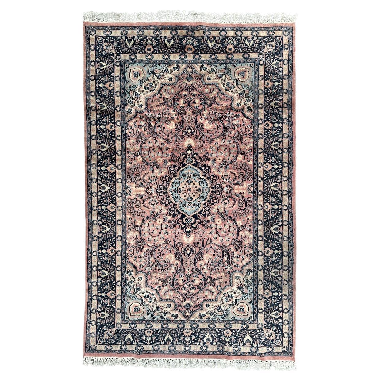 Bobyrug’s pretty vintage Pakistani rug  For Sale