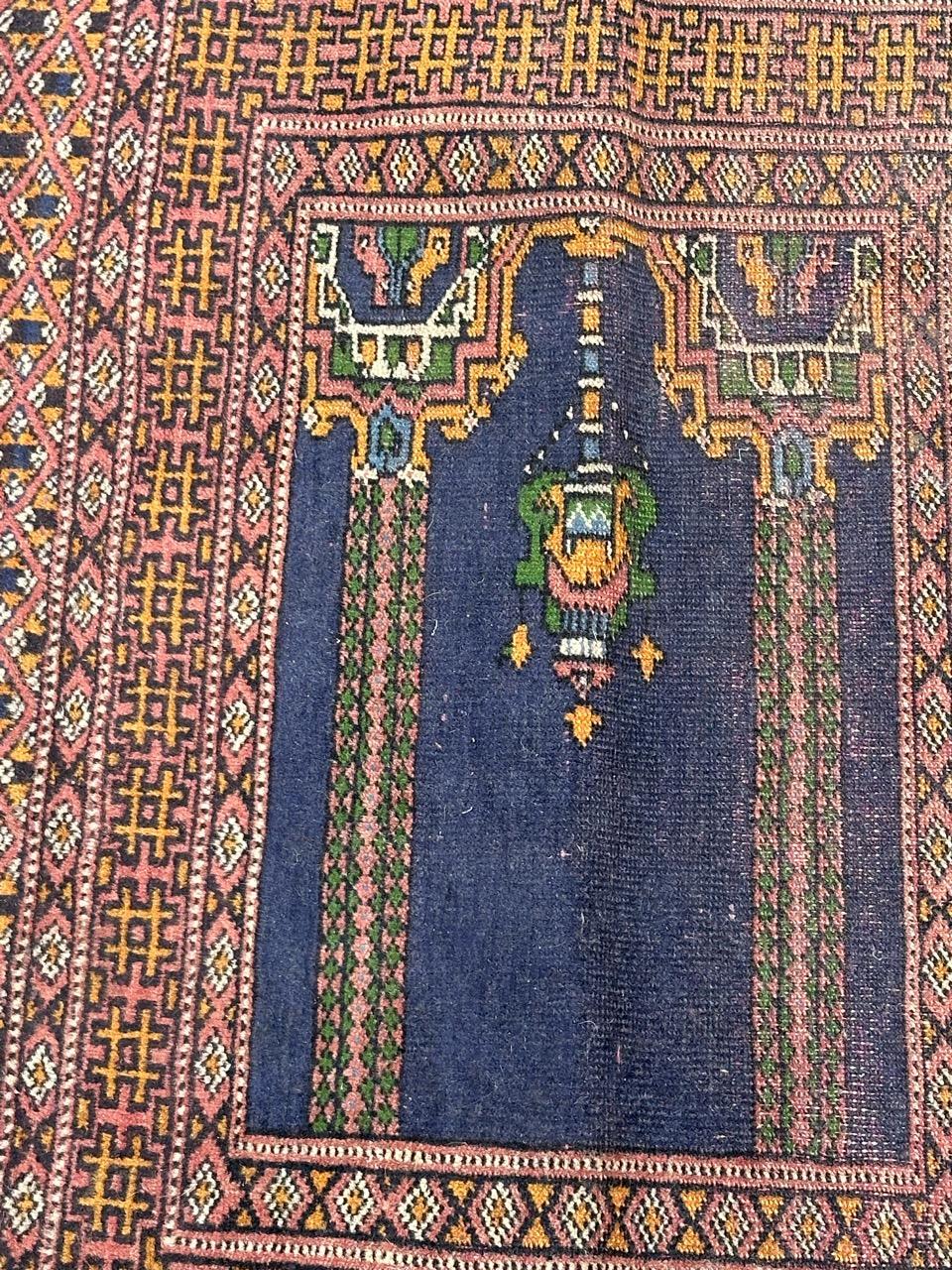 Hand-Knotted Bobyrug’s pretty vintage Pakistani rug Saf design  For Sale