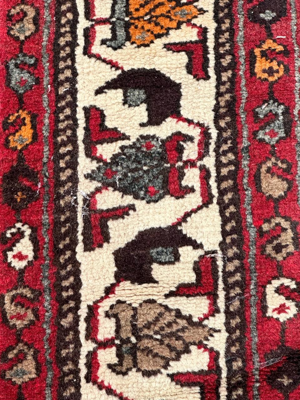 Bobyrug’s pretty vintage rustic mazlaghan rug  For Sale 4