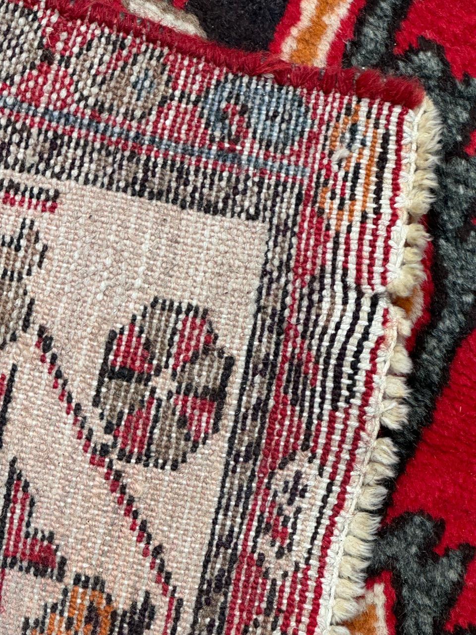 Bobyrug’s pretty vintage rustic mazlaghan rug  For Sale 11