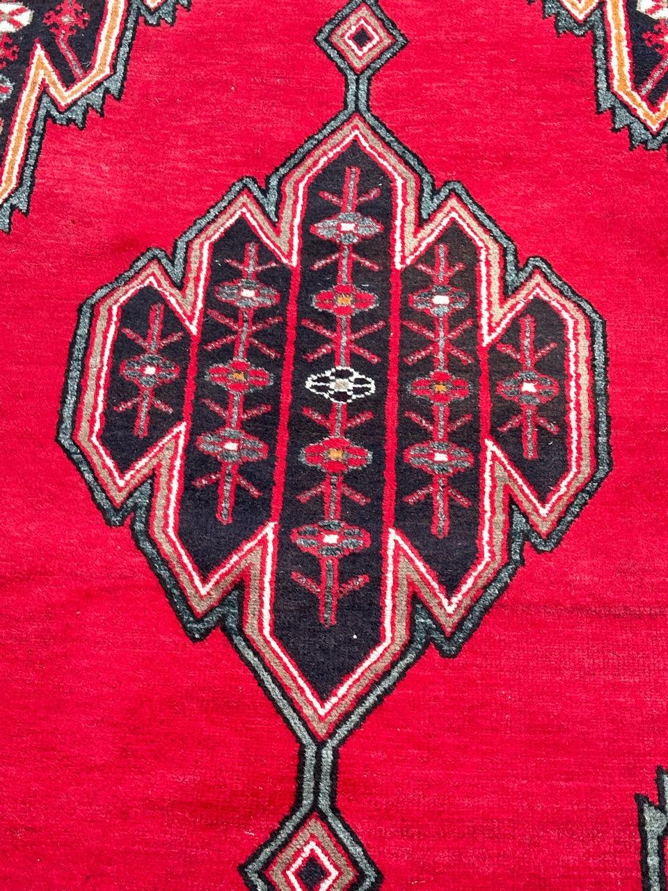 Asian Bobyrug’s pretty vintage rustic mazlaghan rug  For Sale