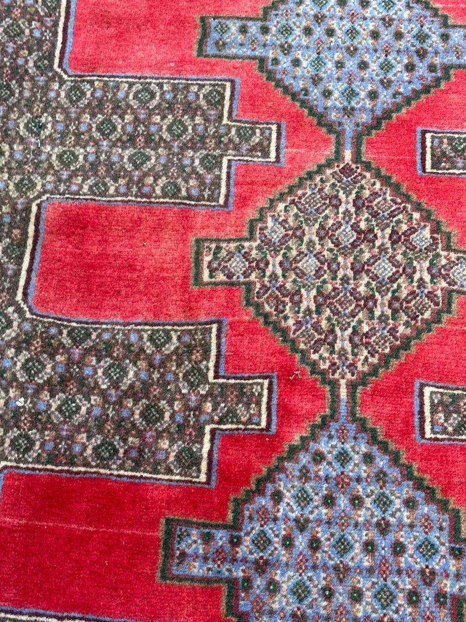 Bobyrug’s pretty vintage Senneh rug For Sale 2