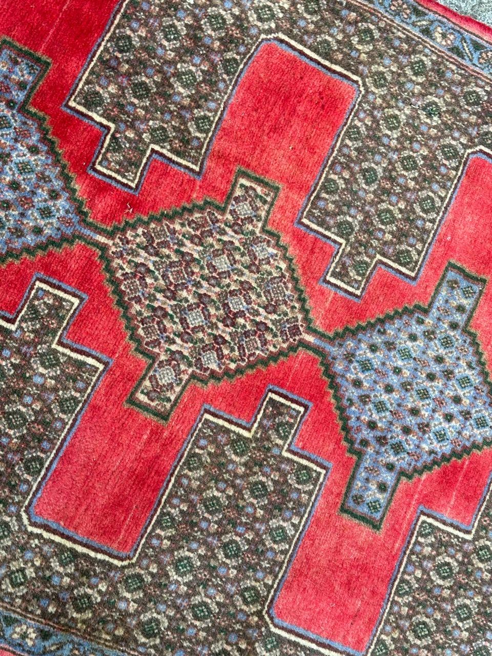 Bobyrug’s pretty vintage Senneh rug For Sale 6