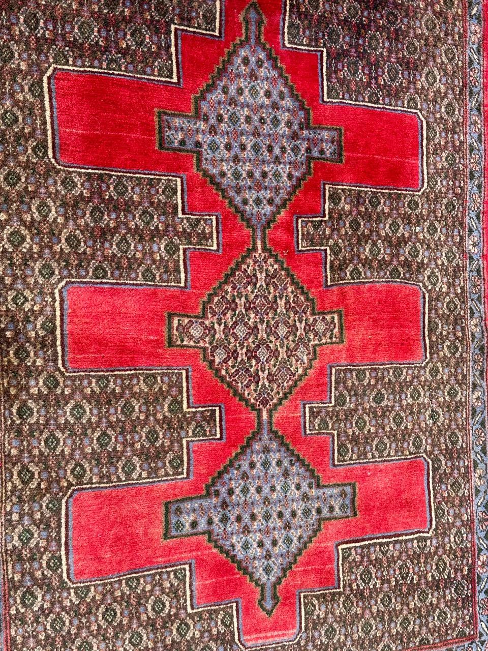 Bobyrug’s pretty vintage Senneh rug For Sale 8