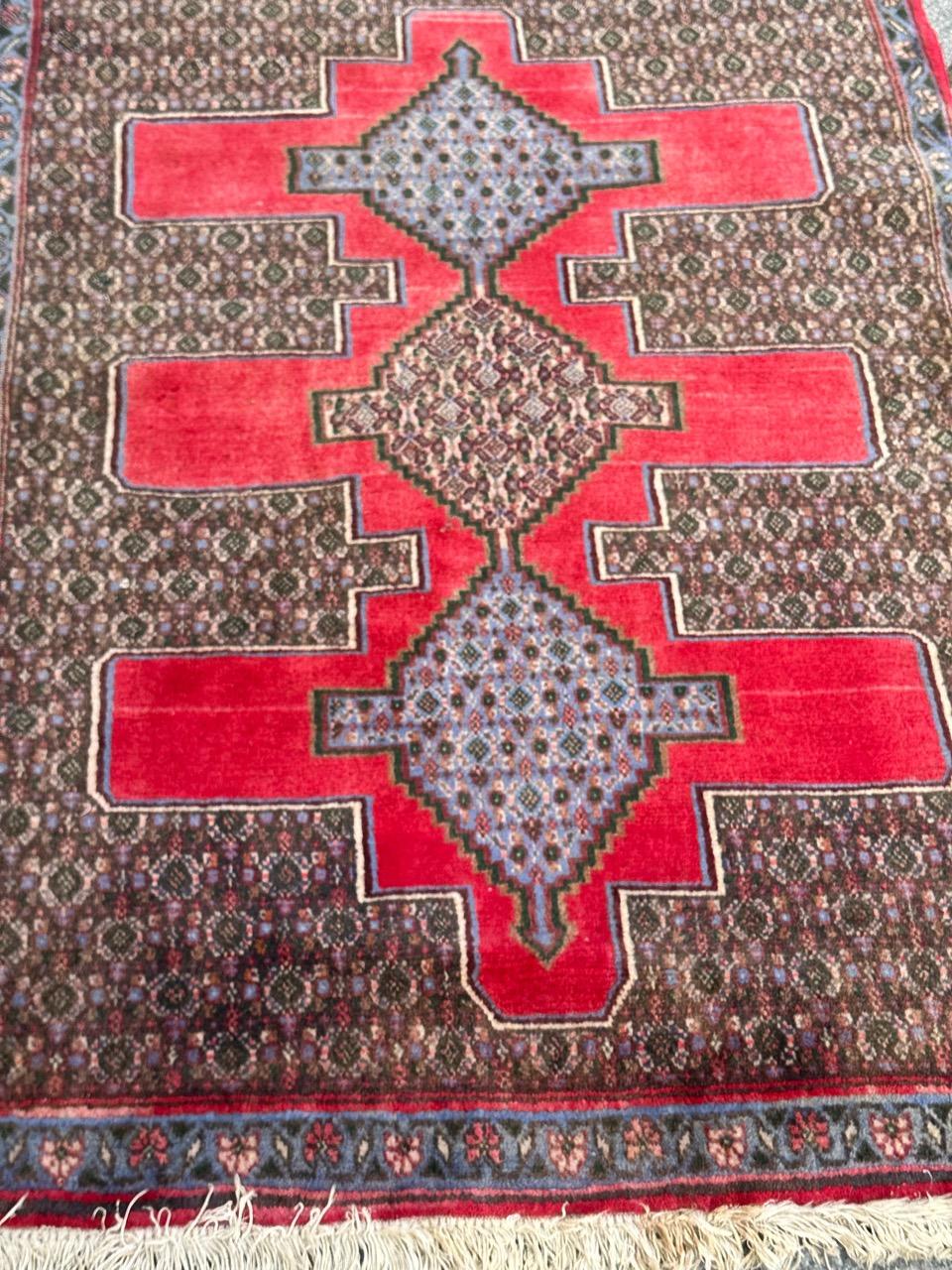 Bobyrug’s pretty vintage Senneh rug For Sale 9