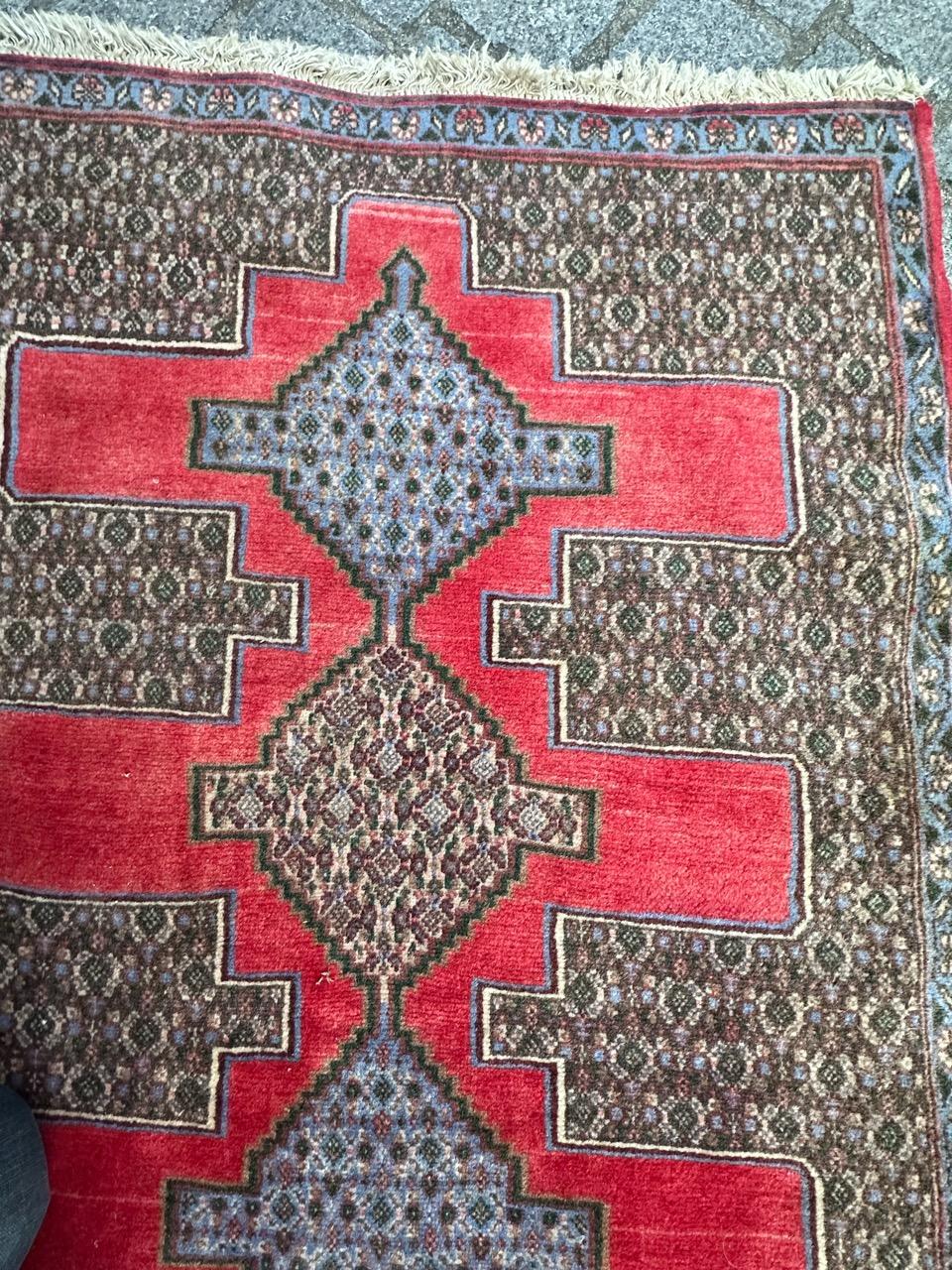 Asian Bobyrug’s pretty vintage Senneh rug For Sale