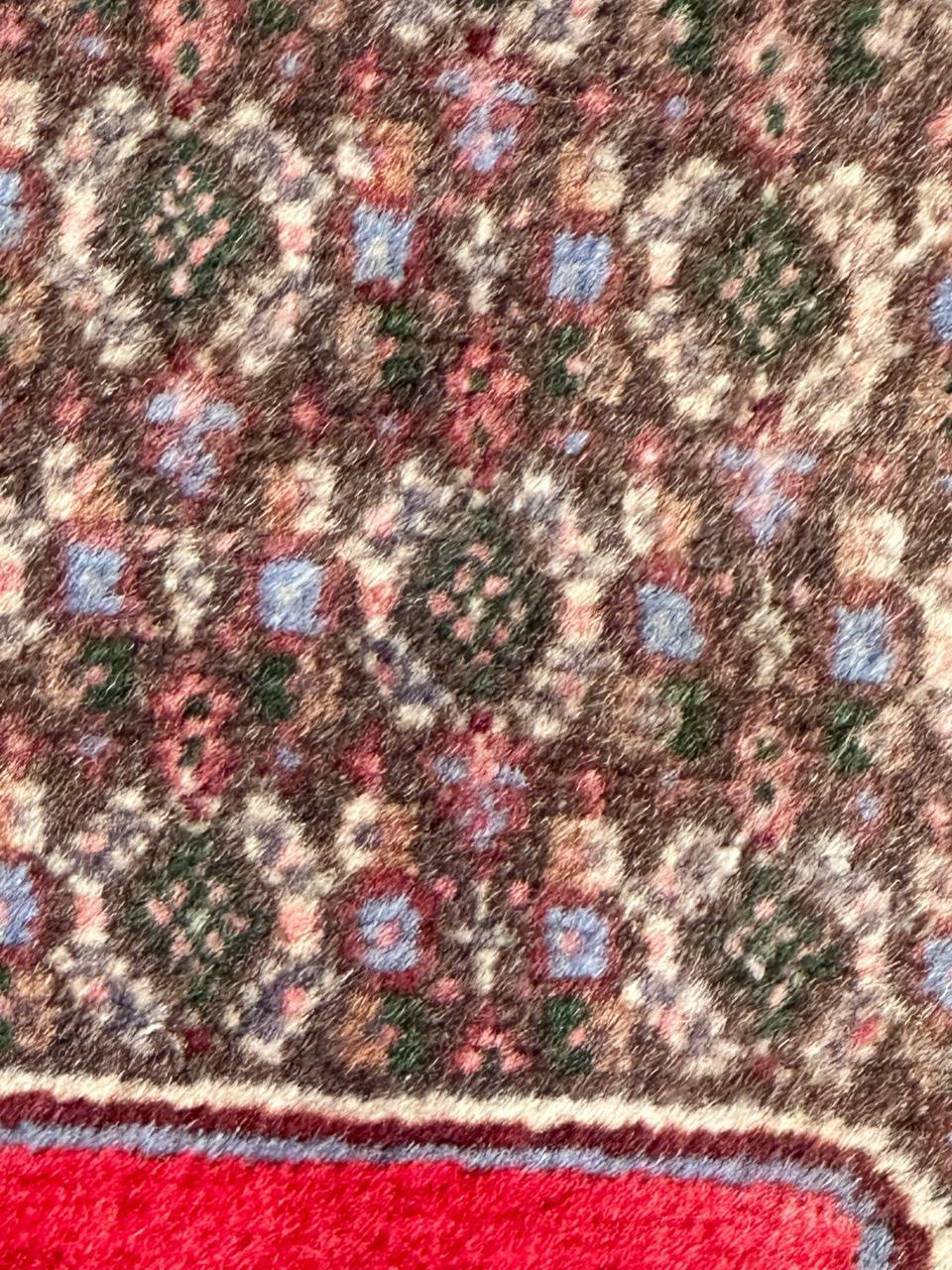 Hand-Knotted Bobyrug’s pretty vintage Senneh rug For Sale