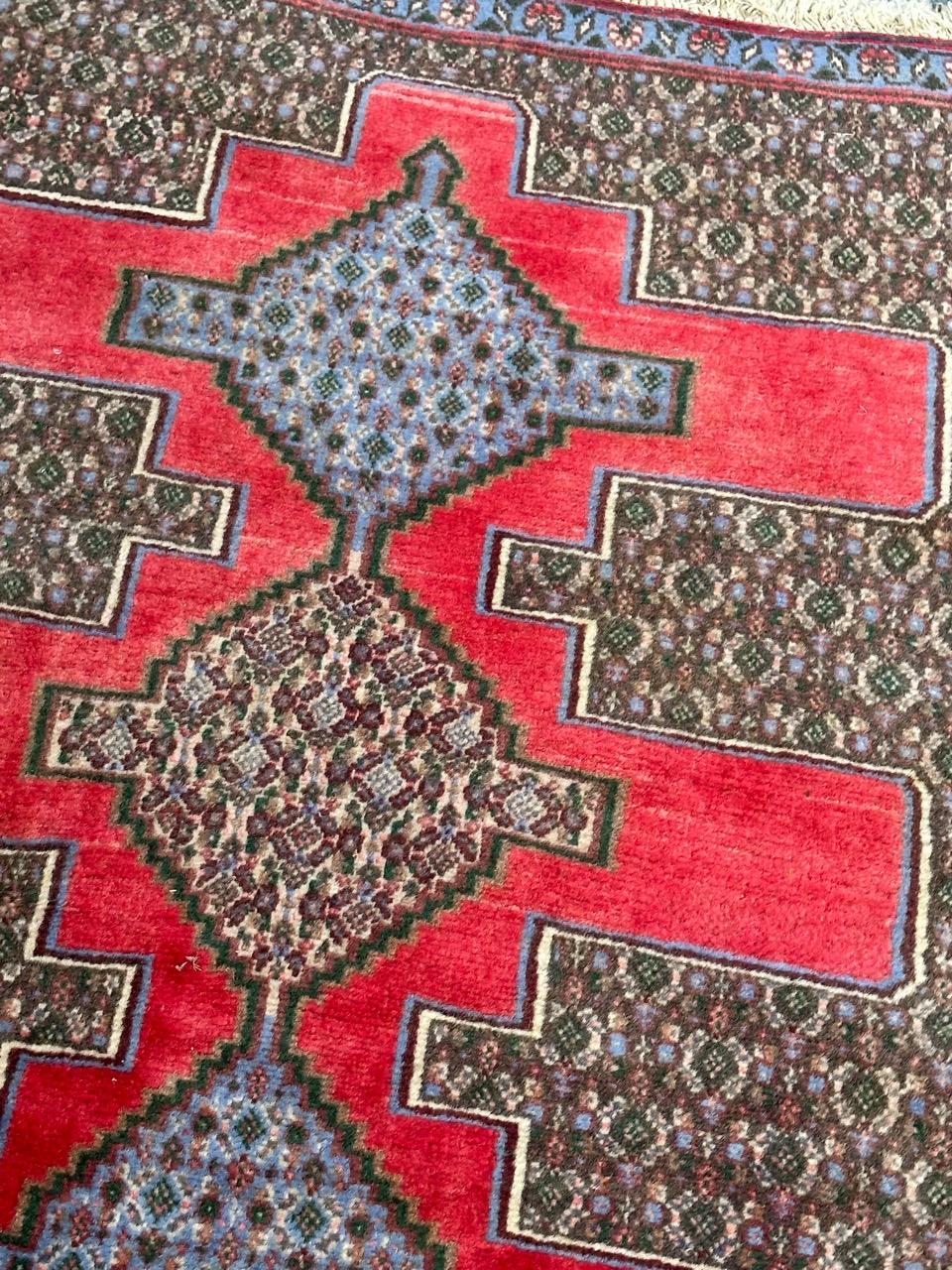 20th Century Bobyrug’s pretty vintage Senneh rug For Sale