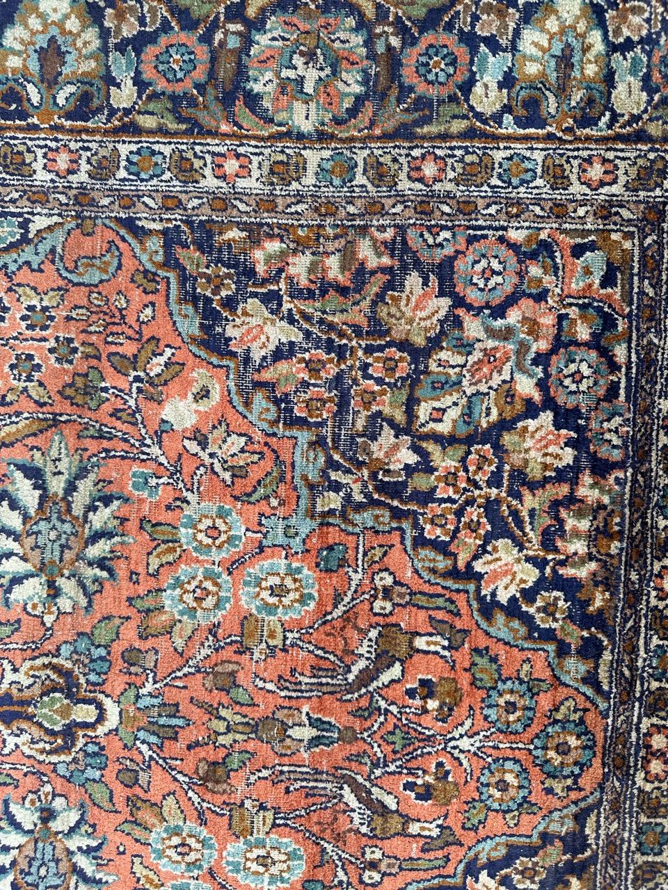  pretty vintage silk Kashmir rug  For Sale 2