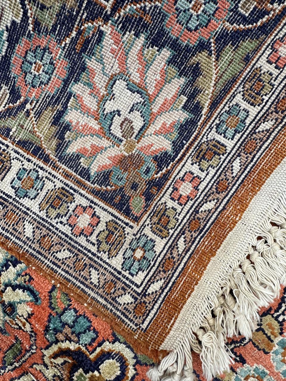  pretty vintage silk Kashmir rug  For Sale 11