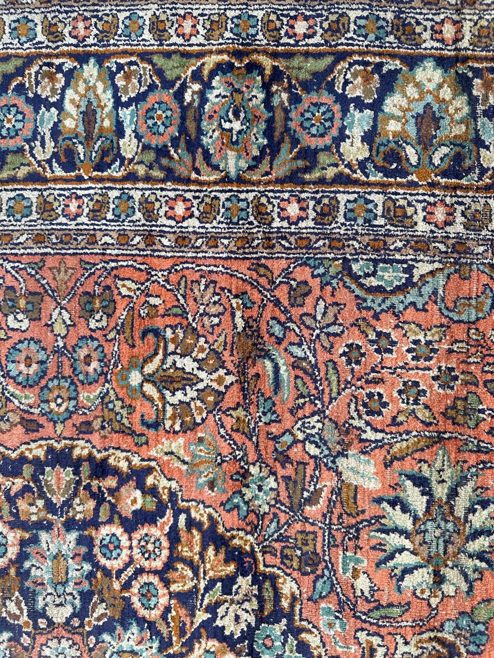  pretty vintage silk Kashmir rug  For Sale 1