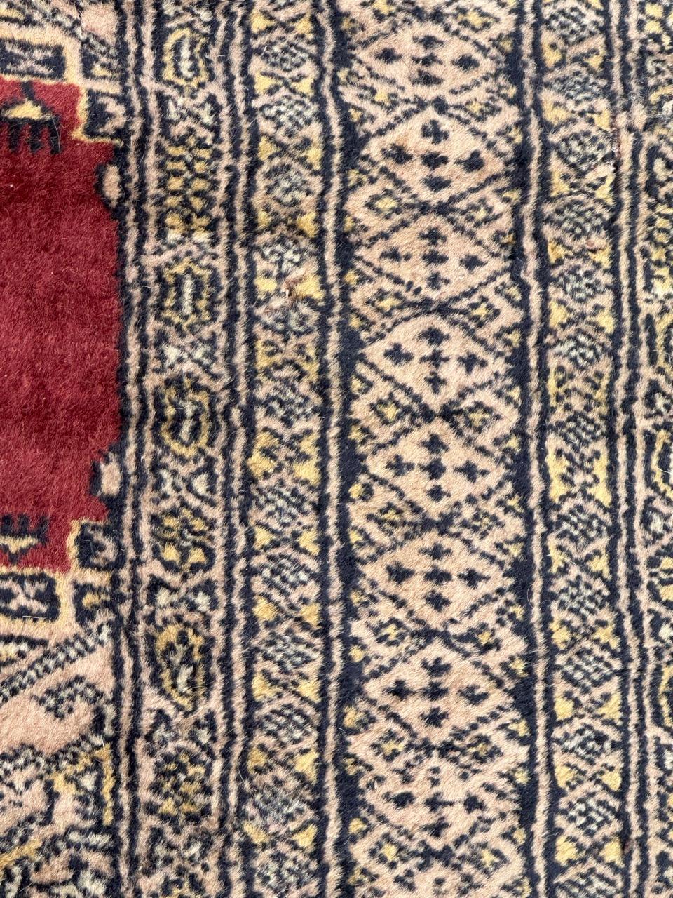 pretty vintage small Pakistani rug Turkmen style For Sale 4