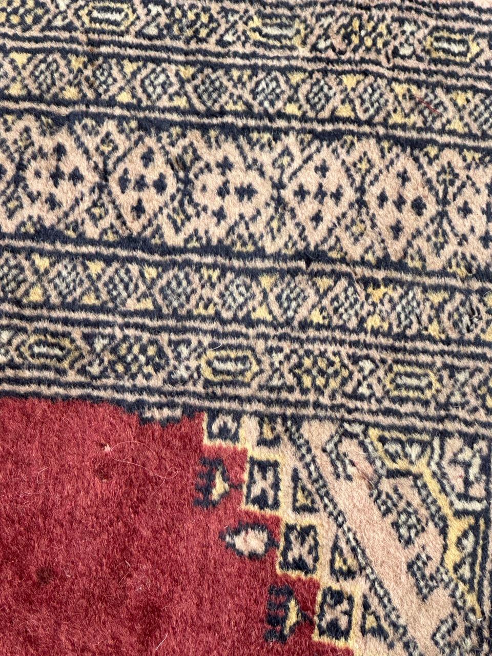 pretty vintage small Pakistani rug Turkmen style For Sale 8