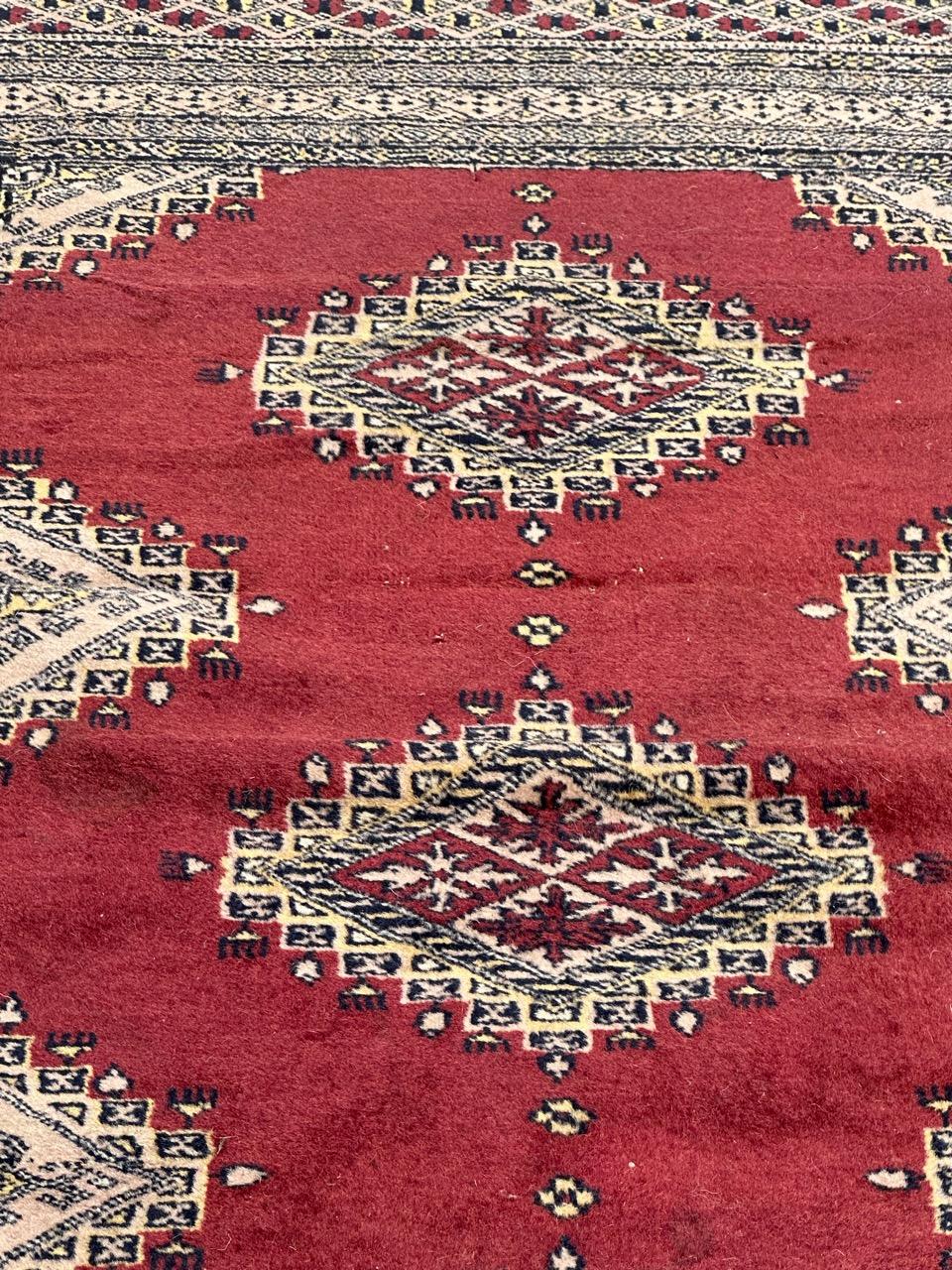 Tribal Bobyrug’s pretty vintage small Pakistani rug Turkmen style  For Sale