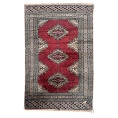Bobyrug’s pretty vintage small Pakistani rug Turkmen style 