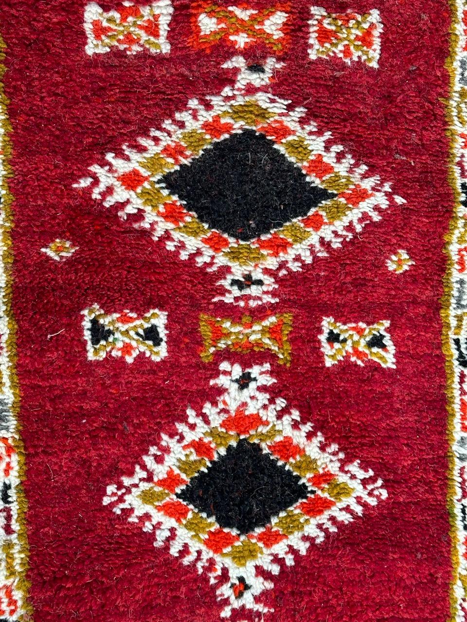 Bobyrug’s pretty vintage tribal Moroccan rug  For Sale 8